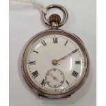 SILVER FOB WATCH WITH SECONDS DIAL