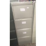 LIGHT GREY BISLEY 4 DRAWER FILING CABINET, NO KEY