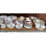 SHELF OF CHINA CUPS, TEA CUPS, SAUCERS INCL; COALPORT, ROYAL DOULTON, AYNSLEY, PARAGON & WEDGWOOD