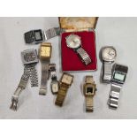 TUB OF MISC WATCHES INCL; TASIO & HELVETIA