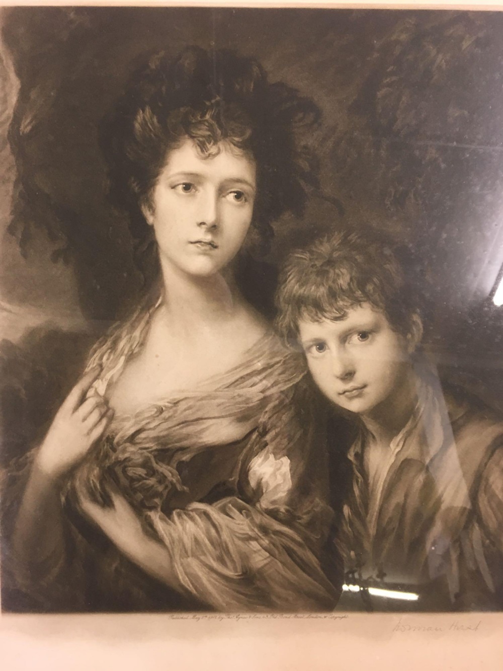 ENGRAVING OF MISS LINLEY AND HER BROTHER AFTER J GAINSBOROUGH RA, ENGRAVED BY NORMAN HIRST, - Image 2 of 5