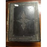 LARGE LEATHER BOUND COPY OF BROWNS BIBLE, DATED 1844, MINOR FOXING