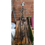 QTY OF WROUGHT IRON FIRESIDE TOOLS & A COMPANION SET