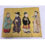 SET OF 8 HAND-MADE TEXTILE PANELS OF VARIOUS ORIENTAL FIGURES