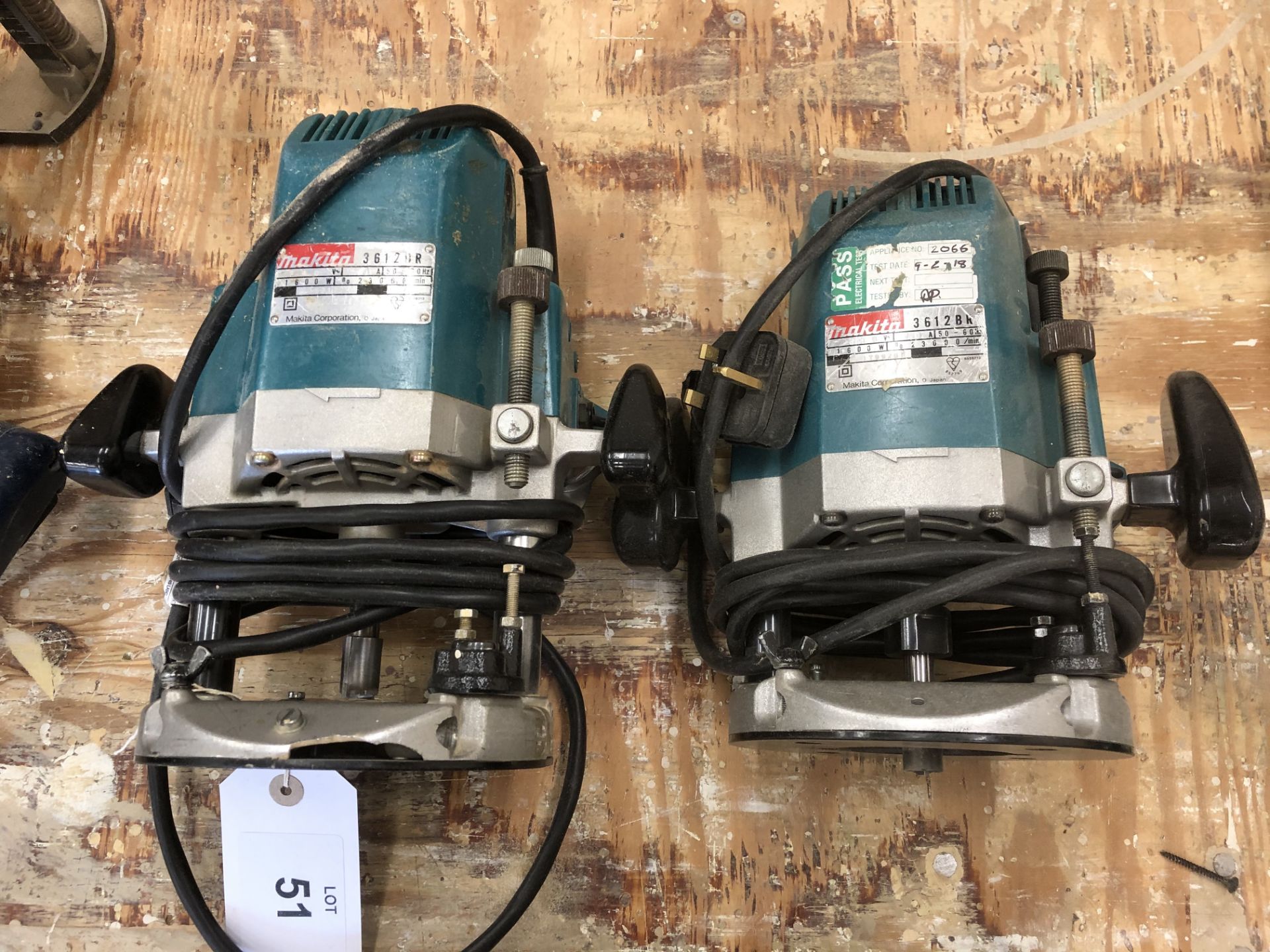 (2) Makita 3612BR Plunge Routers