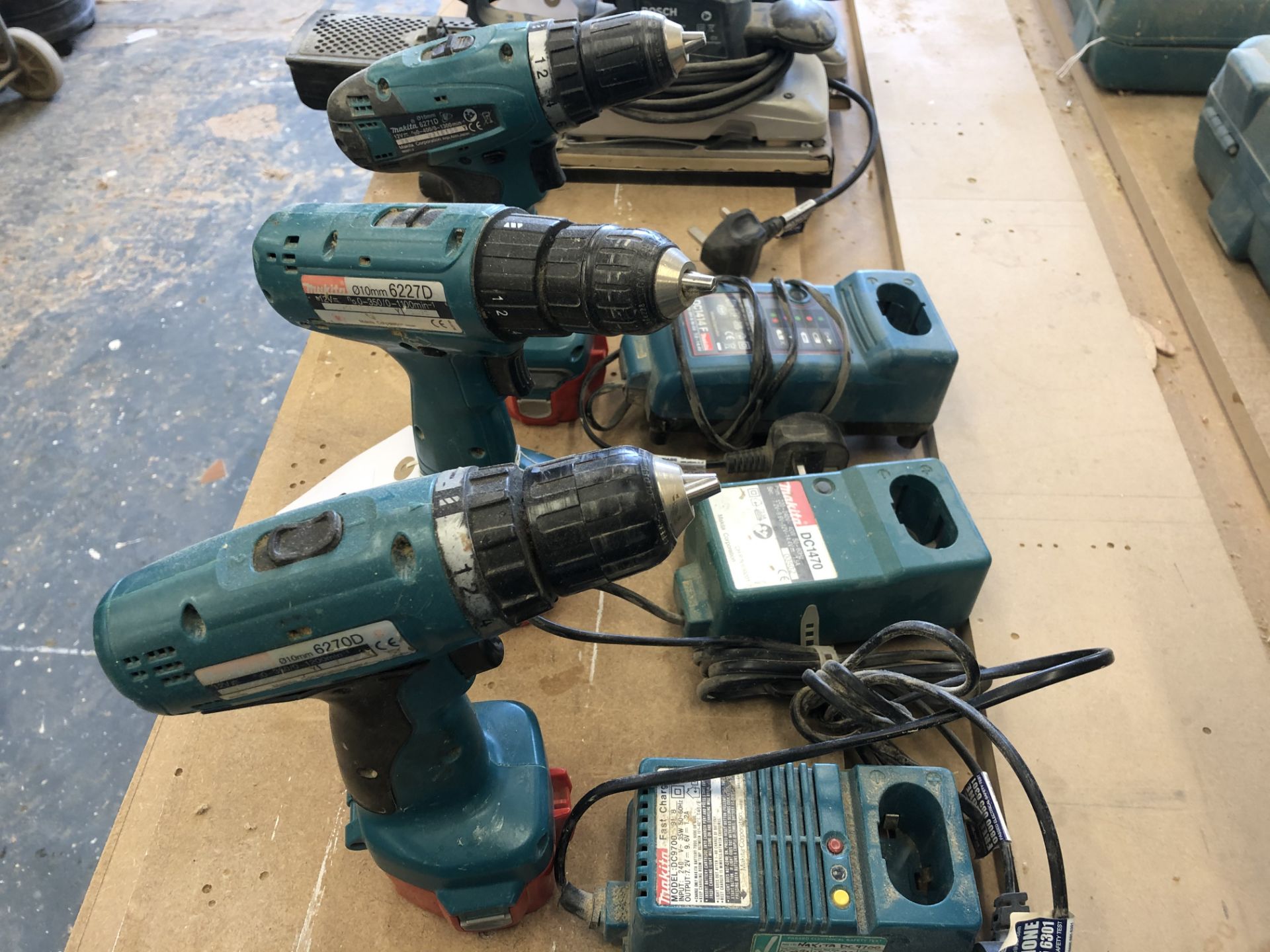 (3) Makita Cordless Drills with (3) Battery Chargers