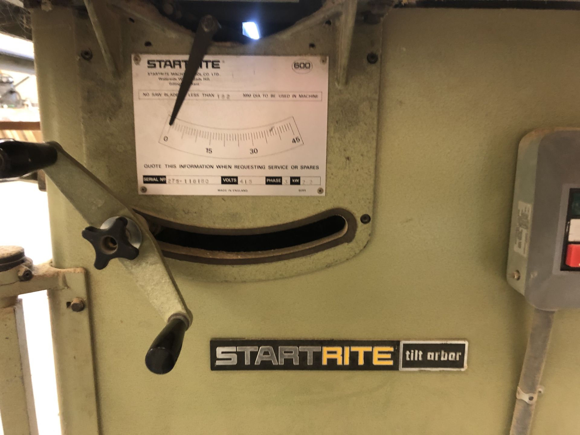 Startrite Tilt Arbor Table Saw - Image 6 of 7