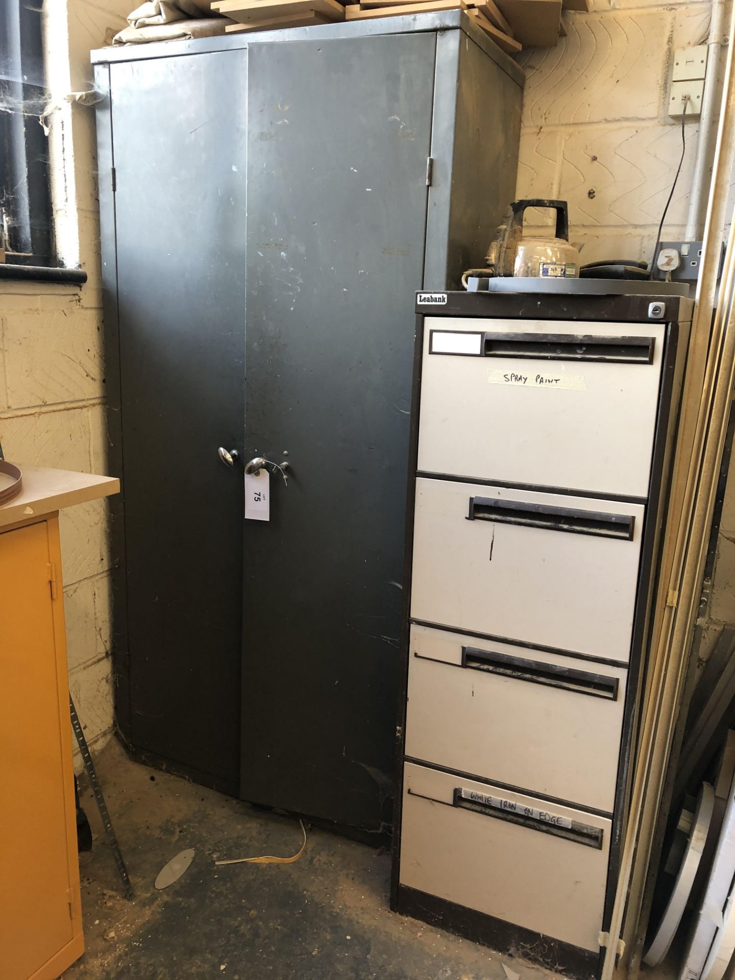 (2) Steel Cabinets & Contents