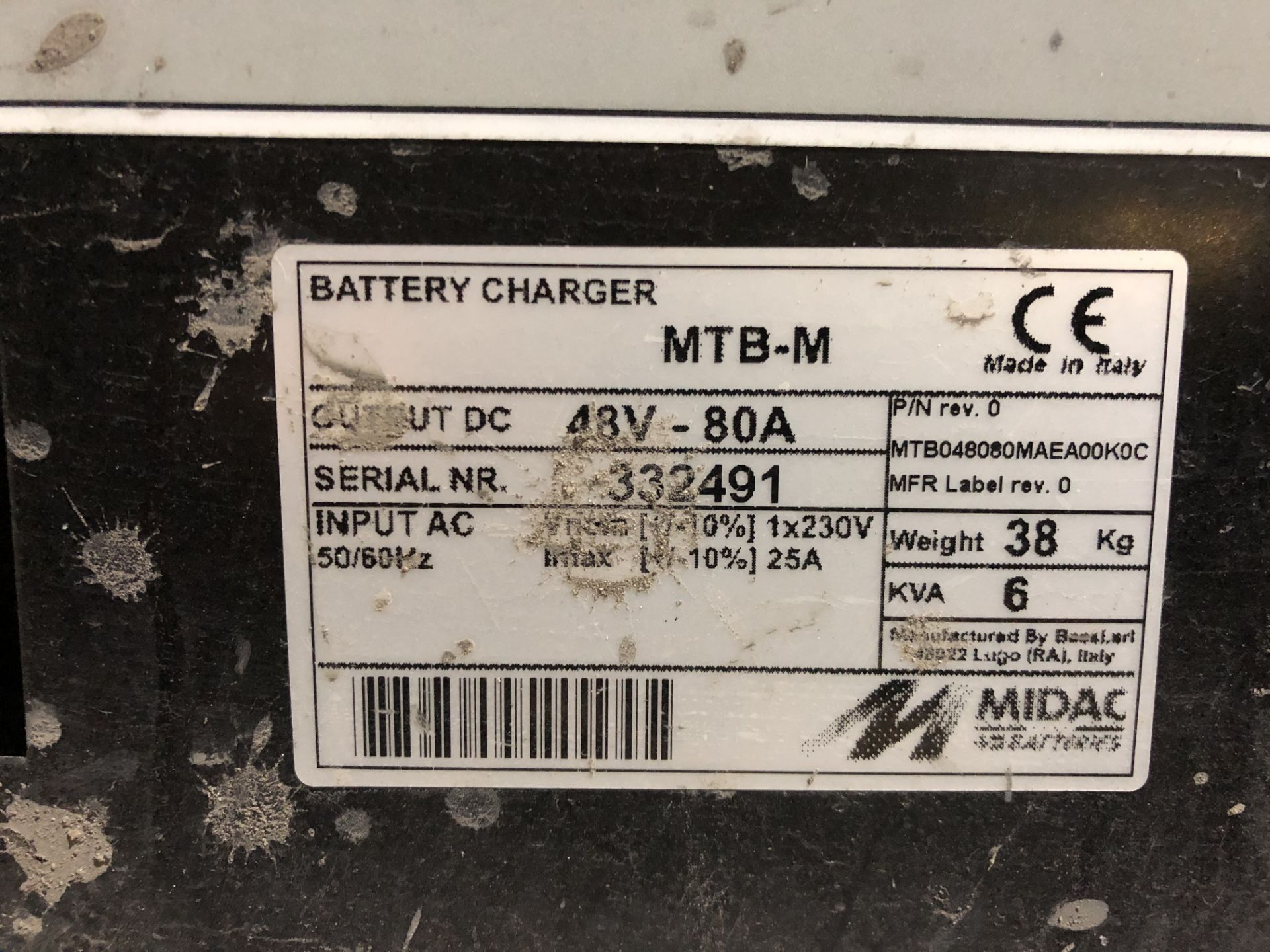 Midac Midatron MTB-M 48V 80A Forklift Battery Charger - Image 2 of 2