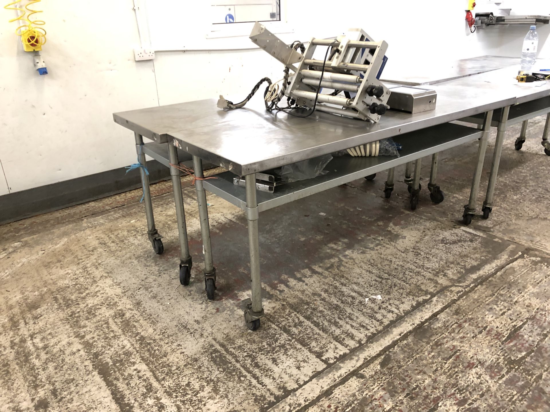 (2) Stainless Steel Mobile Preparation Tables