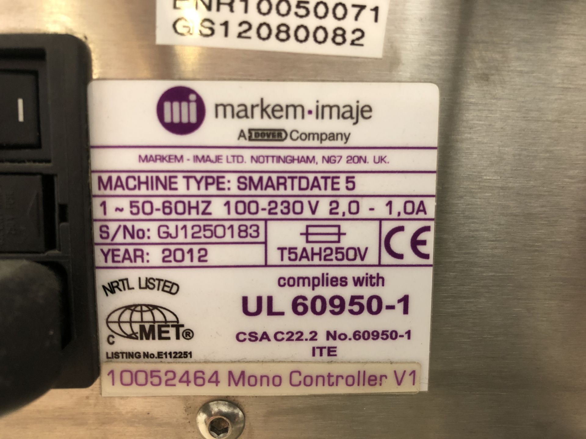 Markem-Imaje SmartDate 5 Thermal Transfer Printer - Image 4 of 4