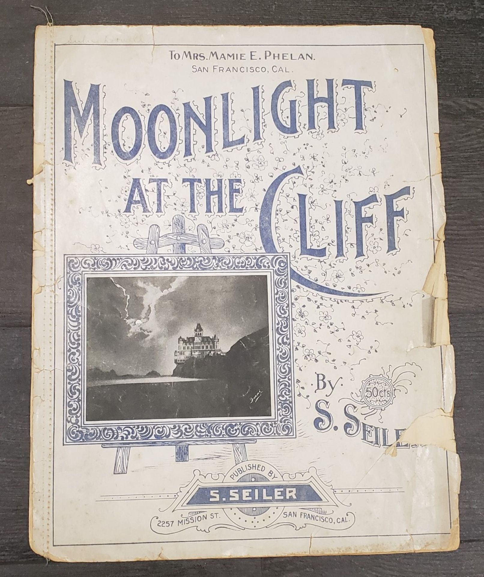Sheet Music - ""Moonlight at the Cliff"" 1901