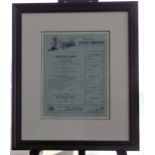 Framed Menu - 'World Famous Cliff House at Seal Rocks - By the Blue Pacific'