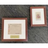Framed Pieces - Stock Certificate & Adolph Sutro Image