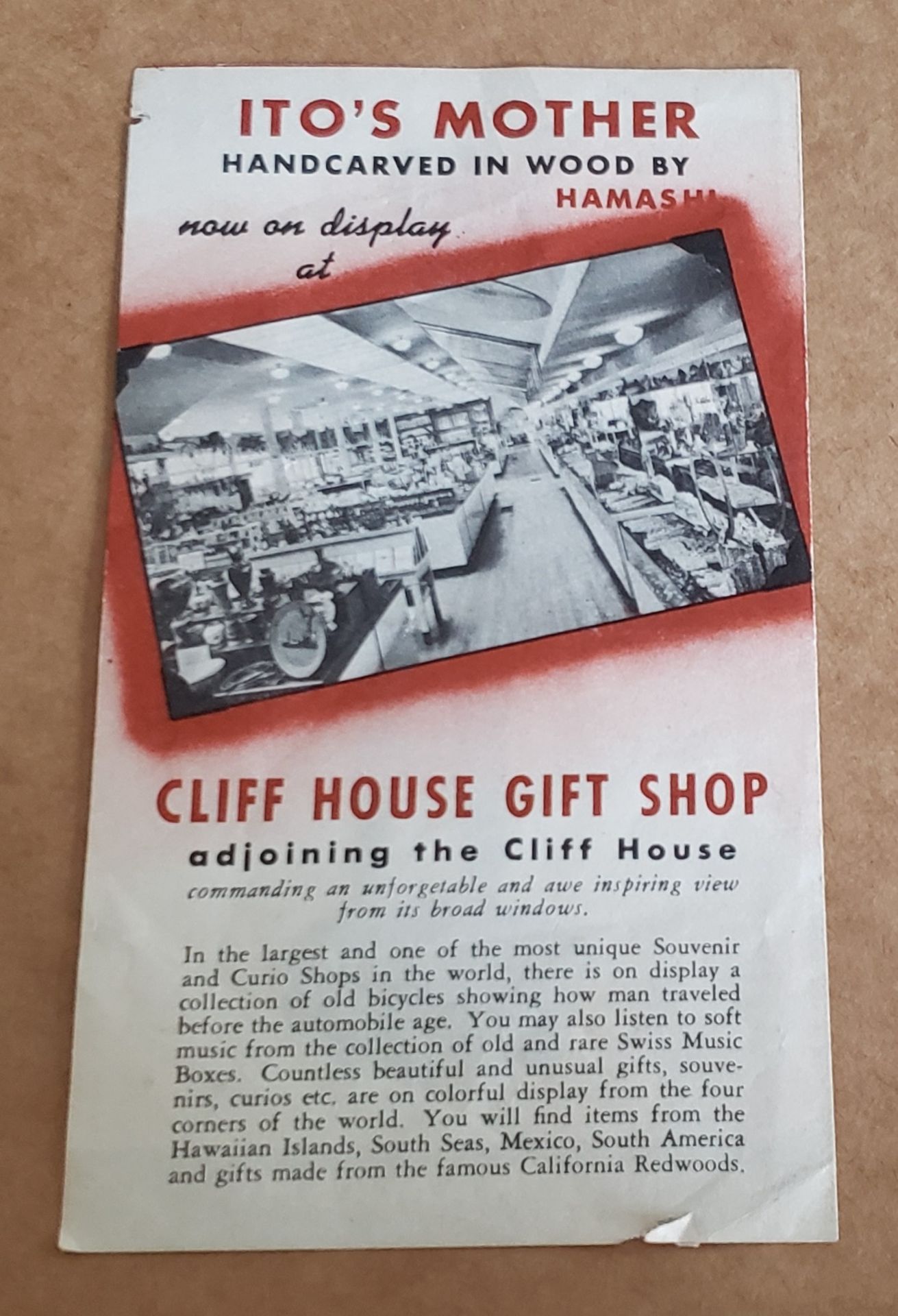 1940s Ito Hamashi Gift House Brochure from the Cliff House - Image 2 of 2
