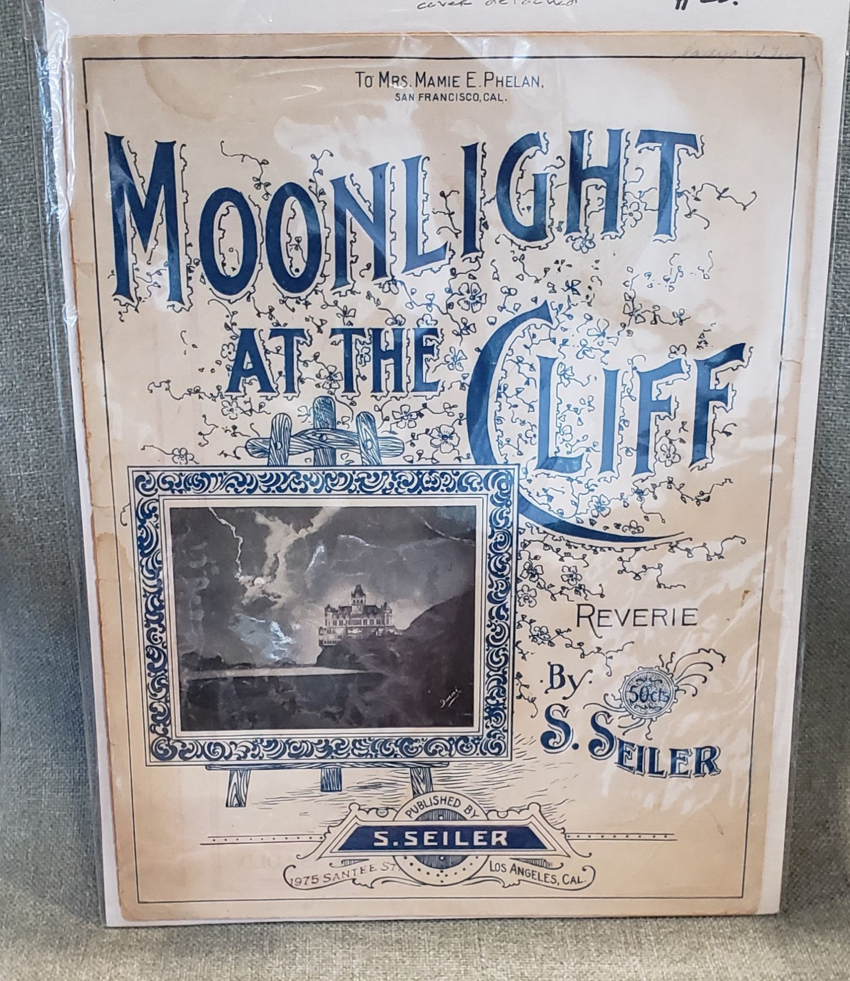Sheet Music - ""Moonlight at the Cliff"" 1904