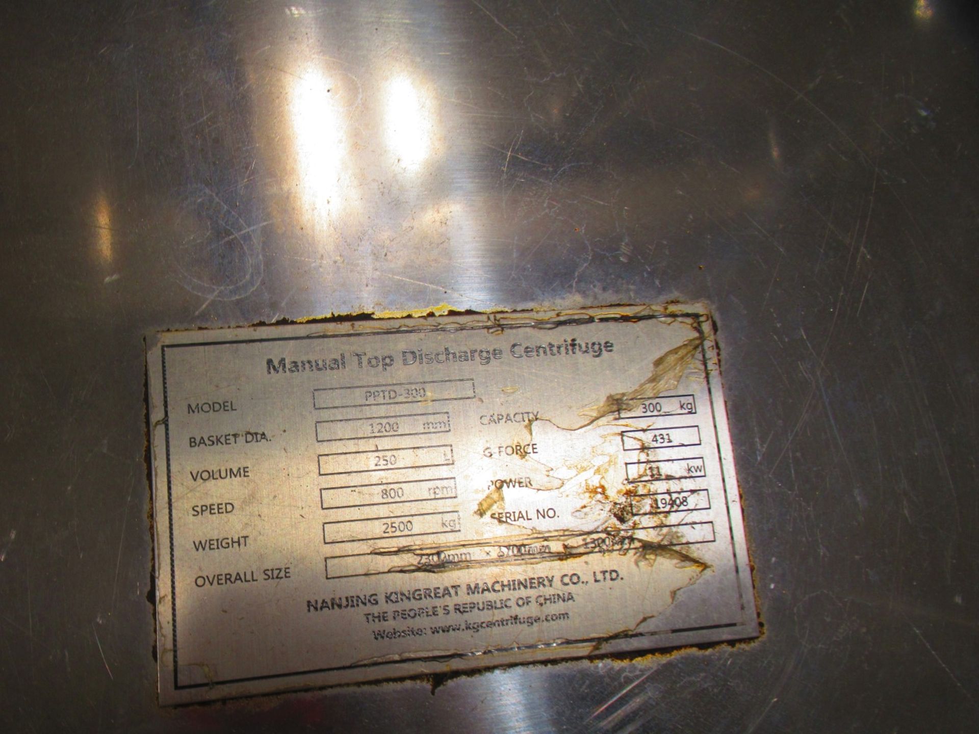 Manual Top Discharge Centrifuge - Image 10 of 10