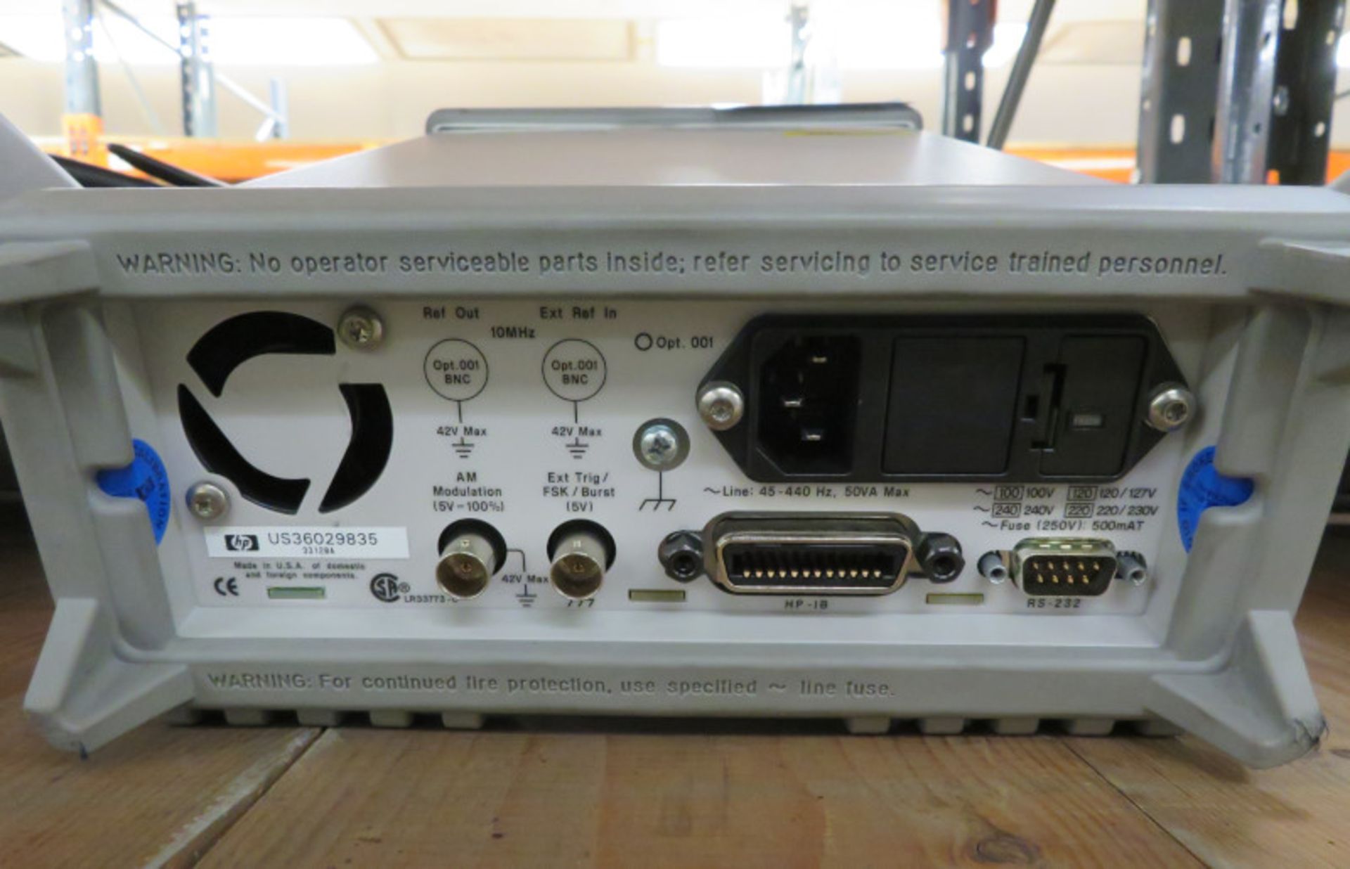 HP 33120A 15MHz Function/Arbitrary Waveform Generator - No Power Cable - Image 3 of 5