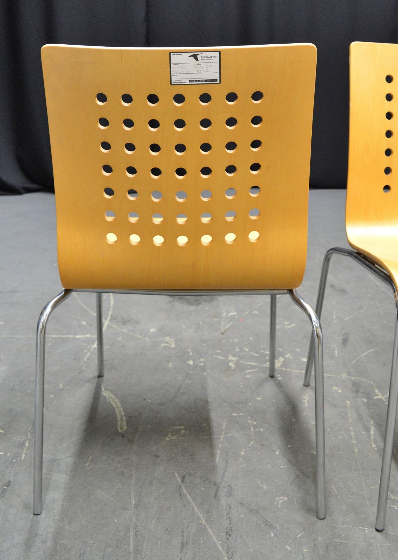 4x Wooden Chairs with Chrome Effect Legs - Image 3 of 3