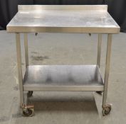 Stainless Steel Table with bottom shelf - L900 x W600 x H950mm