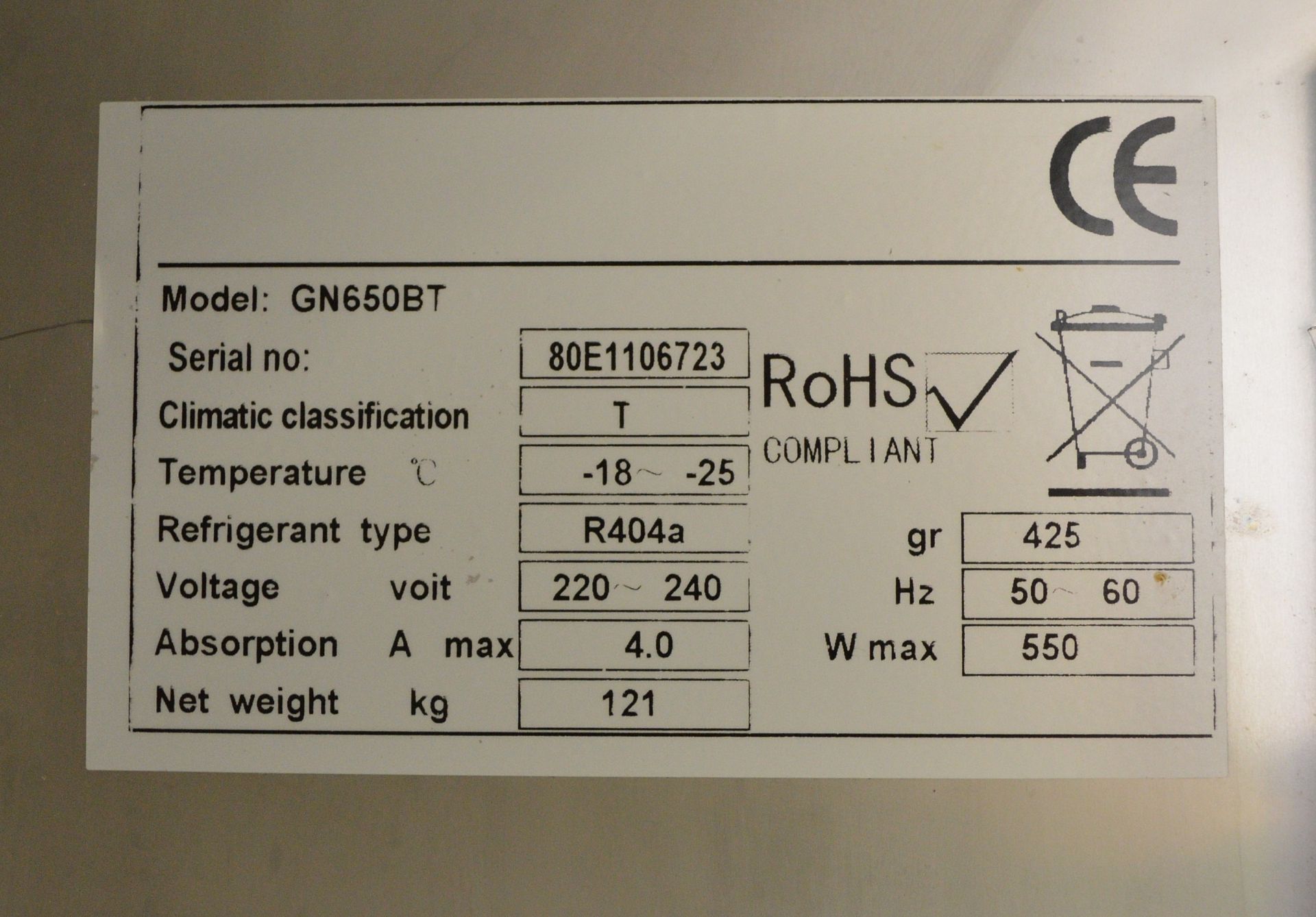 Kingfisher GN650BT Stainless Steel Freezer - Image 5 of 10