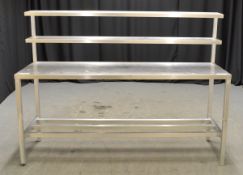 Stainless Steel Preparation Table with Bottom rack and raised shelves - L1830 x W610 x H13