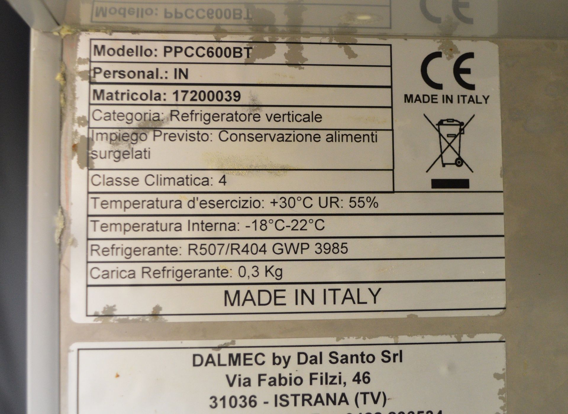 Dalmec PPCC600BT Stainless Steel Freezer (damage to top of freezer) - Image 5 of 8