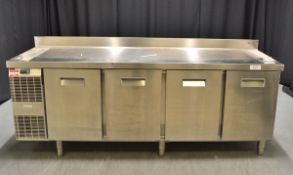 Electrolux RCSN4M4U 4 Door Refrigerated Counter with Splashback (Dents in unit)