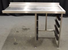 Stainless Steel Table with tray racking - L1300 x W680 x H960mm
