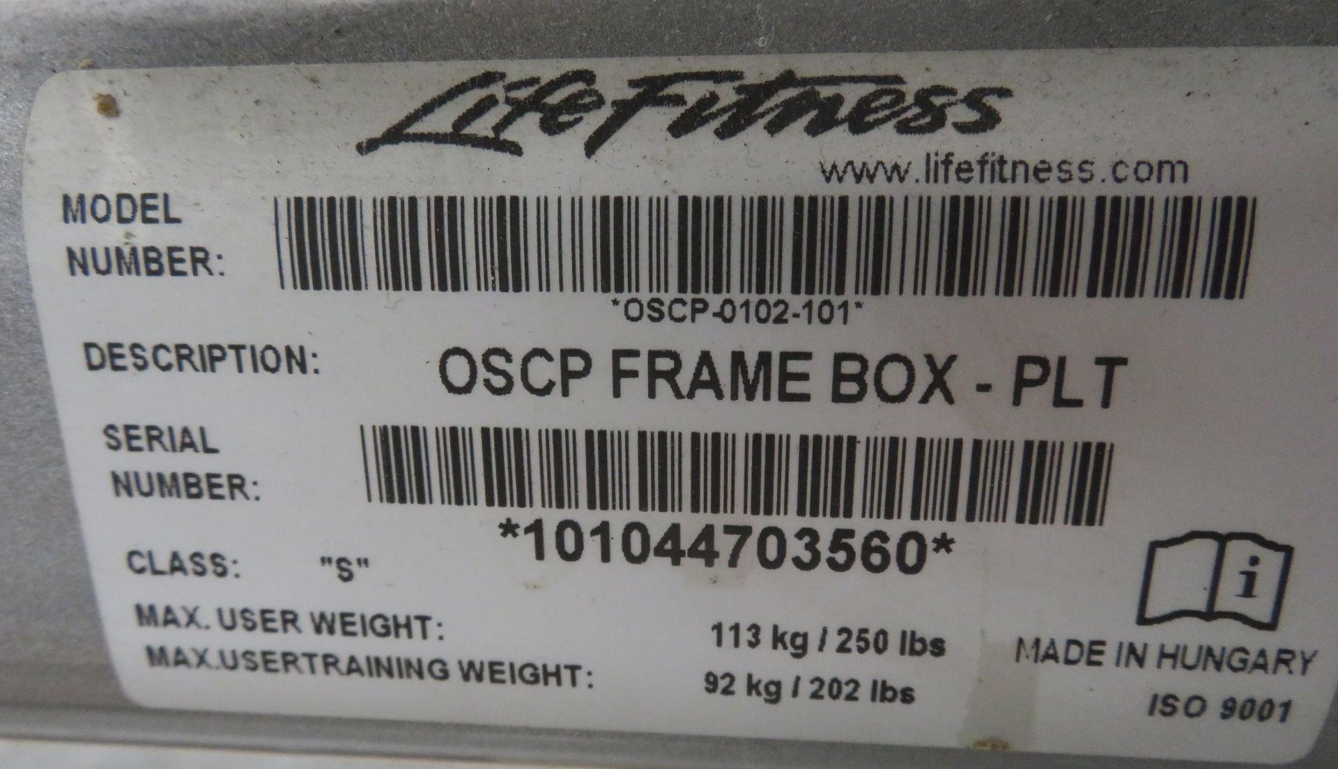 Life Fitness Model OSCP Frame Box Chest Press. - Image 8 of 8