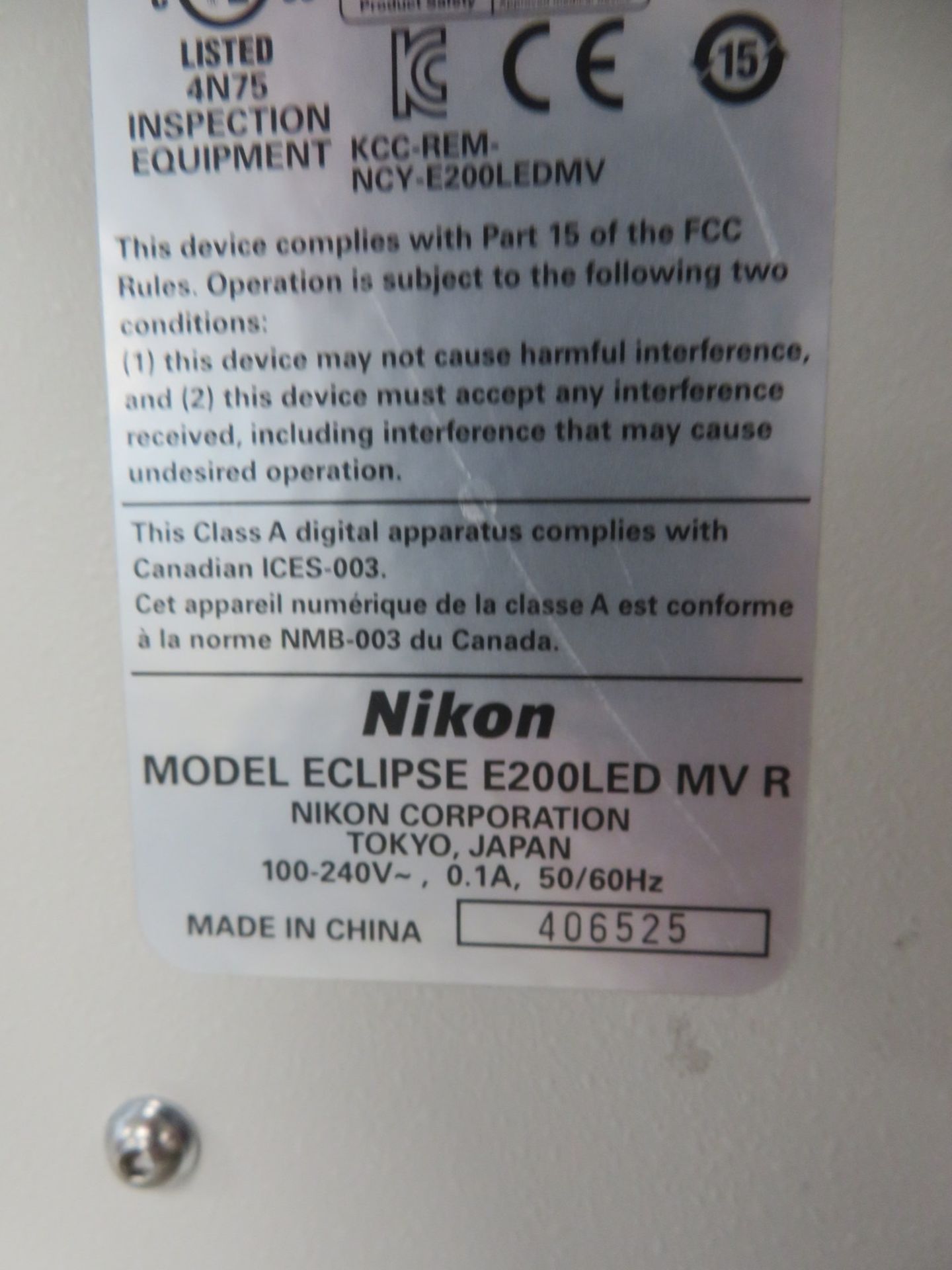 Nikon Eclipse E200LED MV R Scientific Microscope. - Image 7 of 8