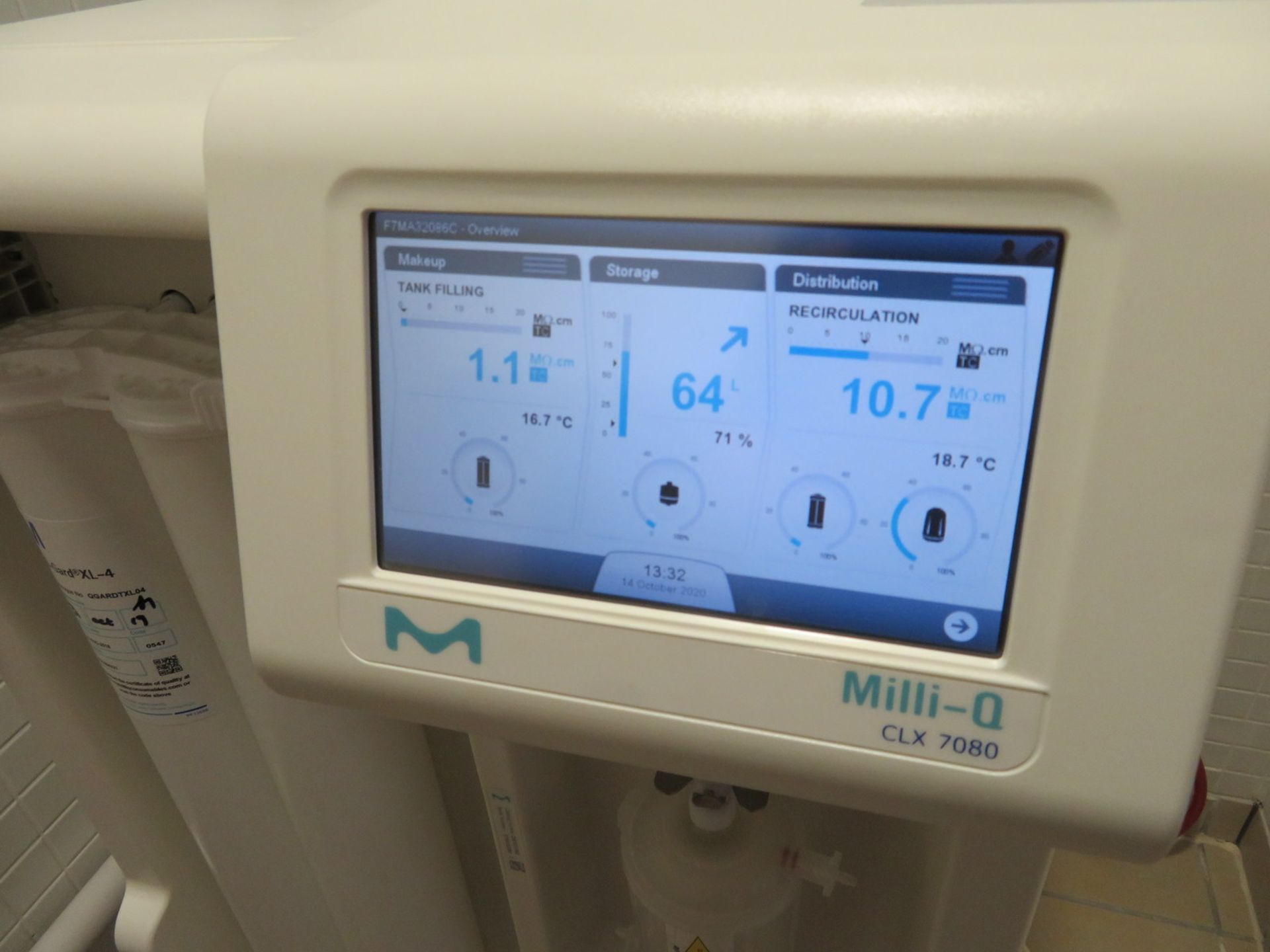 Millipore-Q CLX-7080 Ultra Pure Water System. Serial Number: F7MA32086C. - Image 3 of 7