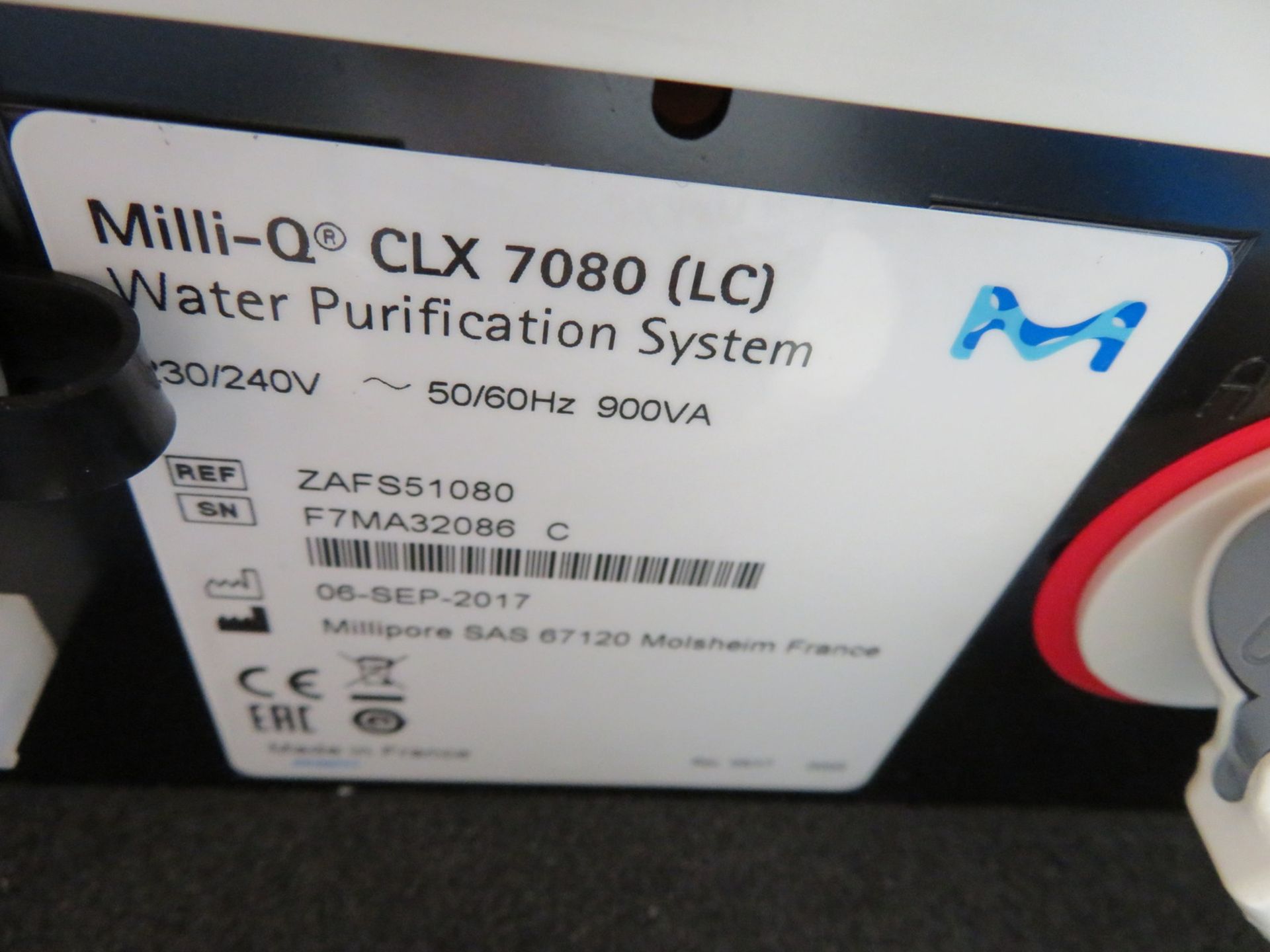 Millipore-Q CLX-7080 Ultra Pure Water System. Serial Number: F7MA32086C. - Image 7 of 7