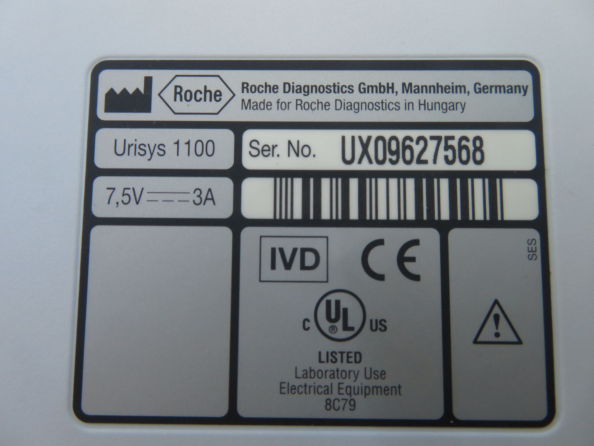 Roche Urisys 1100 Urine Analyzer. Serial Number: UX09627568. - Image 5 of 6