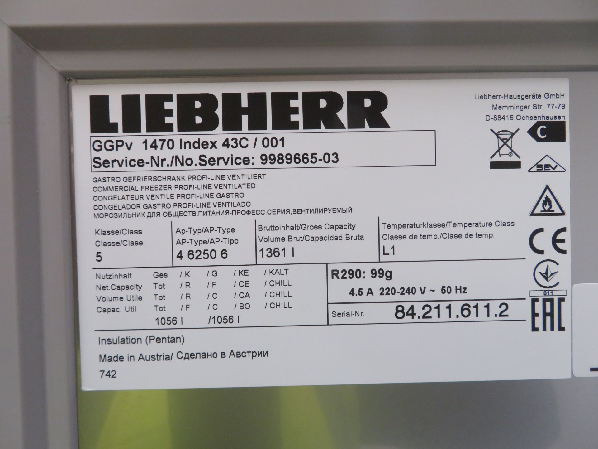 Liebherr ProfiLine GGPv 1470 Double Door Laboratory Freezer. - Image 7 of 9
