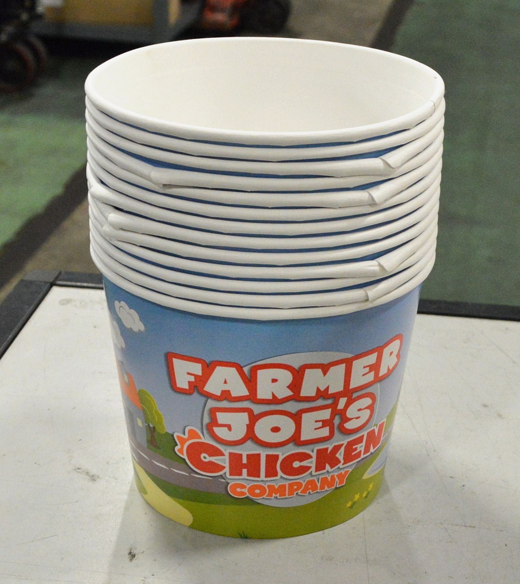 Paper 85oz Buckets - Farmer Joes Chicken decals - 200 per box - 20 boxes - Image 2 of 2