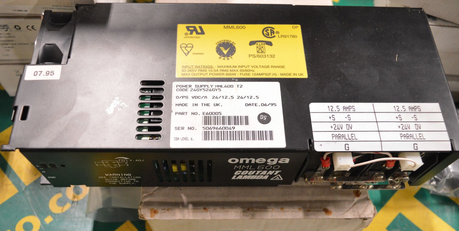 Security IT Components - Coutant Lambda MML600 Omega Power Supply, Forte Single Input Int - Image 4 of 6