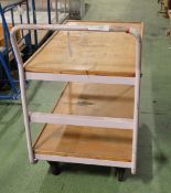 2 shelf 4 wheeled cart