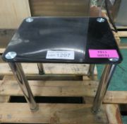 Small Black Glass Side Table - 390 x 300mm