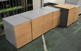 8x Office Pedestal Units - L420 x W570 x H590mm