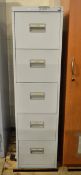 5 Drawer Filing Cabinet - L400 x D625 x H1500mm