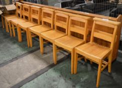 8x Wooden Church/Chapel Chairs