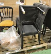 3x Black Fabric Dining Chairs