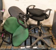 3x Office chairs - AS SPARES