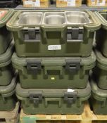 3x Cambro 3 pot food containers - incomplete