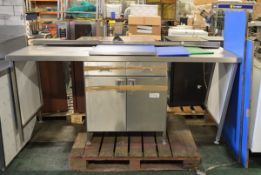 Stainless Steel Preparation Unit - L2110 x D700 x H940mm & spare wooden doors (blue)