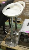 2x White Rounded Stools