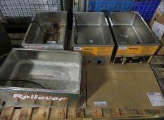 4x Rollover Branded Stainless Steel Bain Maries