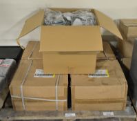 5x Boxes of Q-Safe Grey/Black Safety Gloves - Size 8 (approx. 120 pairs per box)