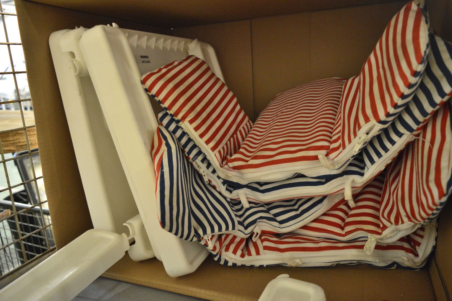 High chair tables (no legs), striped covers - Image 2 of 4